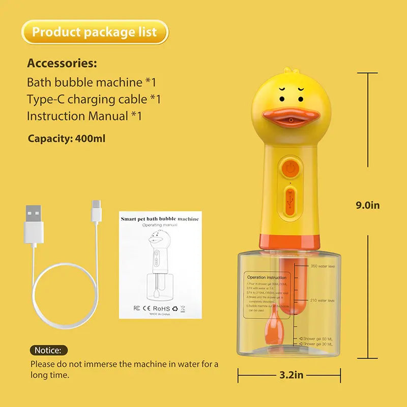 Foamy Duck Soap Dispenser for Pets & Kids