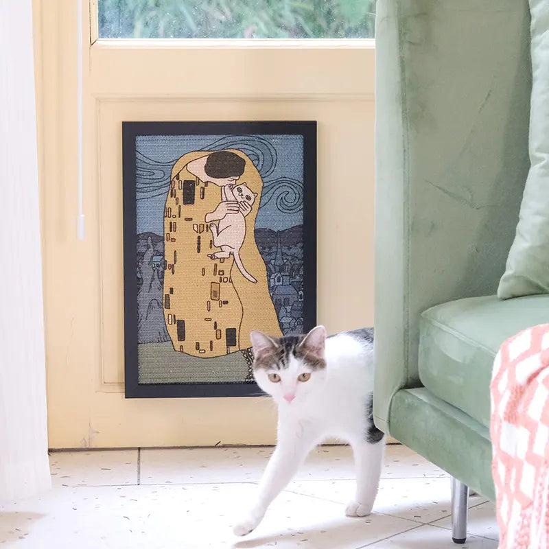 Meow Starry Night Kiss Artistic Cat Scratcher