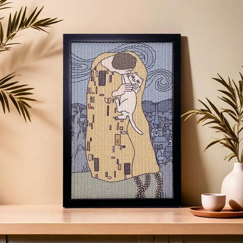 Meow Starry Night Kiss Artistic Cat Scratcher