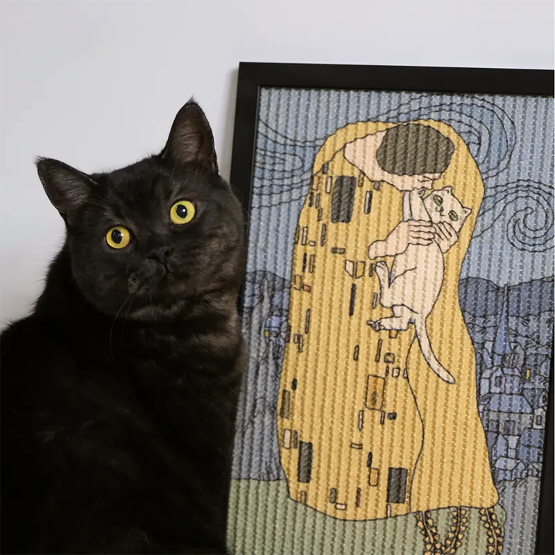 Meow Starry Night Kiss Artistic Cat Scratcher